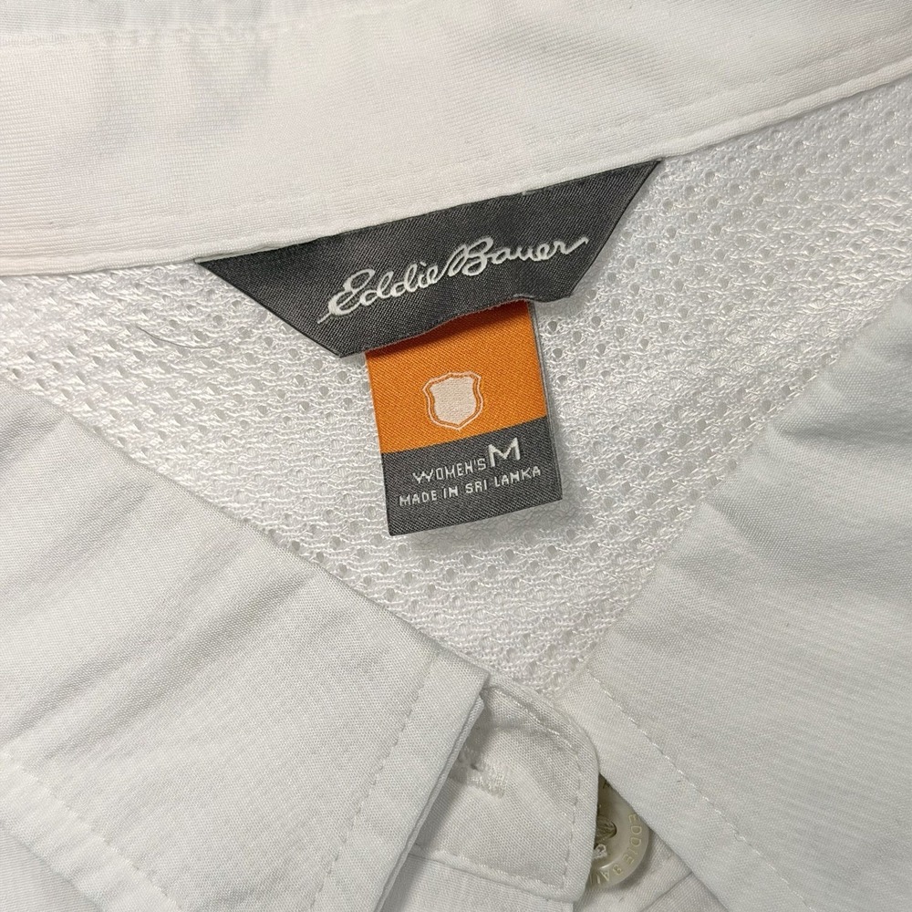 Eddie Bauer Women's Dry Fit Breathable Long Sleeve Button Up White Medium - Picture 4 of 12